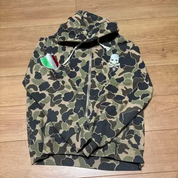 하이드로겐 카모플라쥬 카모플라쥬 풀 집업 후드티 구제 의류 짧은 기장