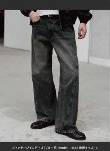 WYM LIDNM 빈티지 워싱 커브드 데님