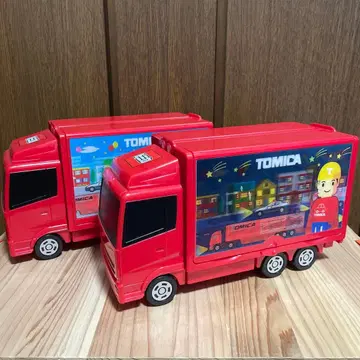 토미카 TOMICA 트럭 빨간색 레드 미니카 수납 2대
