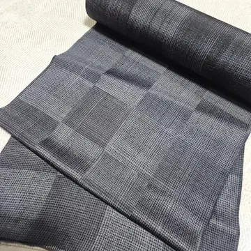 기모노에! 겉옷으로 추천하는 햄 크레이프 원단 먹색 격자무늬 일본 실크