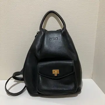 블랙 가죽 백팩