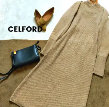 CELFORD 롱 니트 원피스 베이지 양아제 니트 원피스