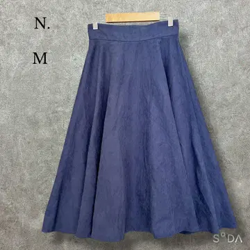 N. 내추럴 뷰티 베이직 [M] 플레어 스커트 미디 기장 네이비