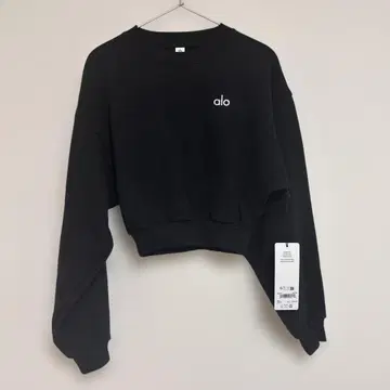 Alo yoga 크롭 애슬레저 크루넥 블랙