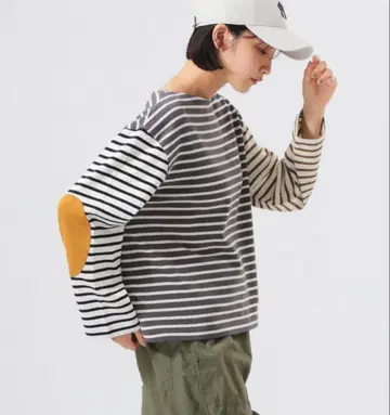 BEAMS BOY 엘보 패치 바스크 롱 슬리브