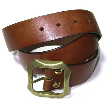 도치기 가죽 스퀘어 버클 벨트