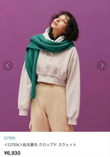 CITEN 크롭 맨투맨 그레이