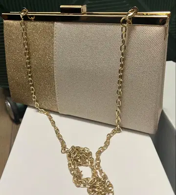 Aimer 바이컬러 클러치백 골드 베이지