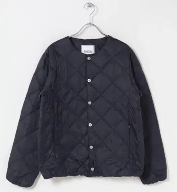 TAION 네이비 퀼팅 자켓 수납 봉투 포함