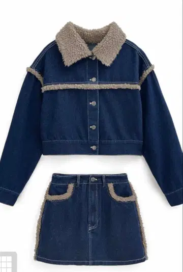 데님 셋업 복슬복슬 포함