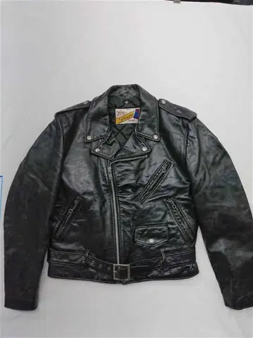 쇼트 Schott 블랙 가죽 더블 라이더 자켓 M