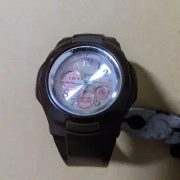 가동품. 브라운 플라스틱 밴딩 아날로그 손목시계, 남녀 공용