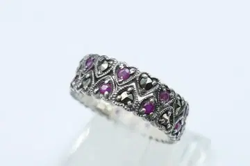 새상품급 11호 ANNA SUI 안나수이 2연 하트 반지 지르코니아 반지