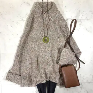 새상품급 맥피 투모로우랜드 터틀 믹스 니트 모헤어 실크