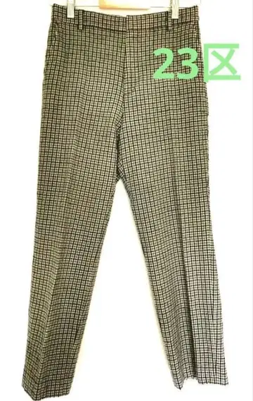 새상품급 23구 체크 무늬 슬랙스 38 사이즈