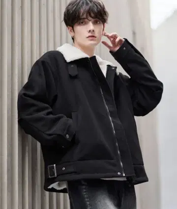 ASTRONOMY 빅 실루엣 보아 안감 멜톤 2way 숏 블루종