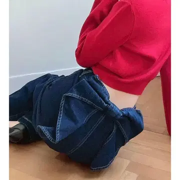 RESEXXY 백리본 데님 팬츠 인디고 블루 M