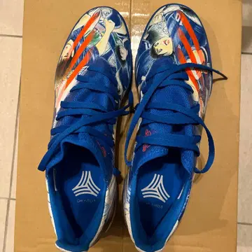 27.5cm 애니메이션 디자인 축구화 파랑 캡틴 츠바사 레어!