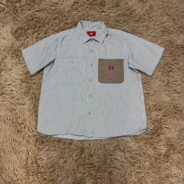 [ 새상품급 ] Dickies 스트라이프 셔츠 반팔 M