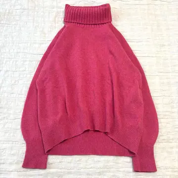 스픽 앤 스팬 울 캐시미어 터틀 니트 핑크