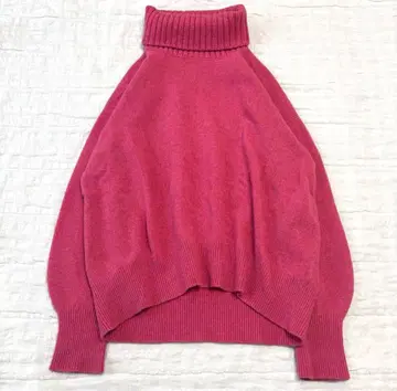 스픽 앤 스팬 울 캐시미어 터틀 니트 핑크