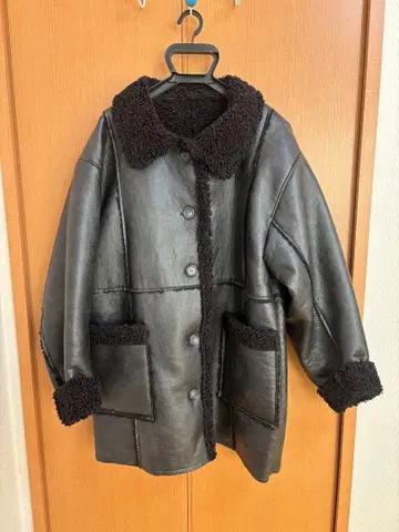 비건 가죽 보아 코쿤 코트 지나시스