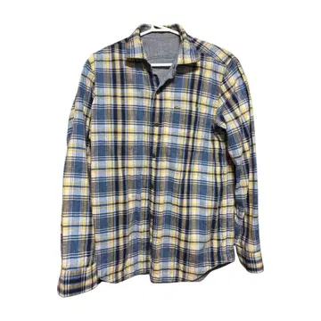 Lacoste 리버서블 긴팔 셔츠 파랑 옐로우 컬러 체크 무늬