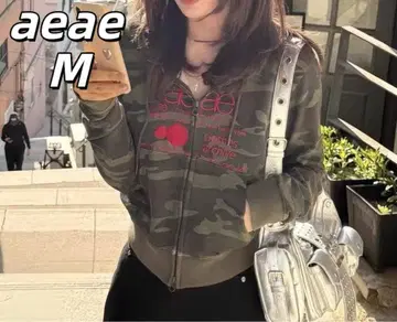 aeae 카모플라쥬 숏 기장 후드티 새상품