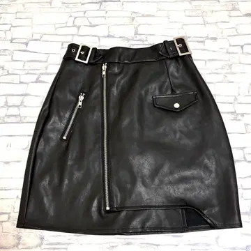 립 서비스 라이더스 라이크 ZIP 미니 스커트 블랙 S 인조 가죽