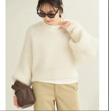 Plage 키드 모헤어 Mix 카타아제 V넥 풀오버