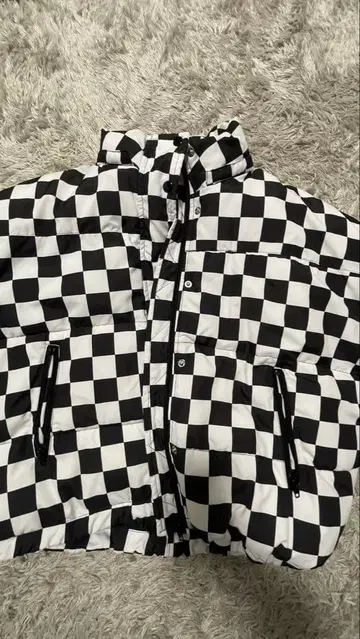 WEGO 체크 무늬 다운 자켓