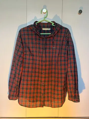 CROCODILE 후드 부착 체크 셔츠