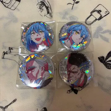 사카모토 데이즈 비비드 컬러 홀로그램 캔뱃지 리온 아키라