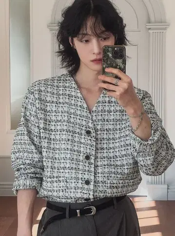 2plan 샤론 트위드 V넥 가디건 3종 세트