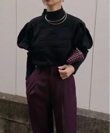 Ameri SHRINK PUFF SLEEVE KNIT TOP