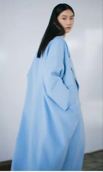 1er Arrondissement 더블 브레스트 코트 라이트 블루 36