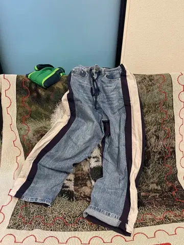 GERUS D.RISE 도킹 사이드 라인 데님 팬츠