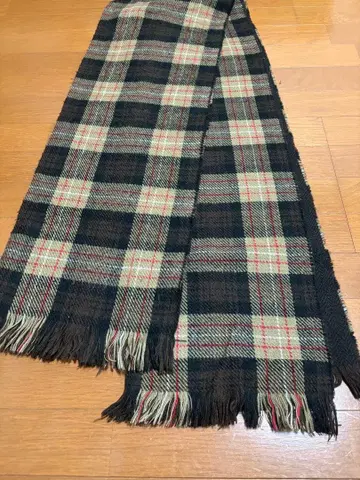 체크 무늬 머플러 블랙 베이지 빨간색