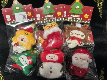 크리스마스 봉제 인형 키링 6개 세트 새상품