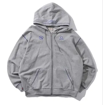 [ KOOKY'N/쿠키 ] BRONX 스티치 지퍼 후드티 그레이 FREE