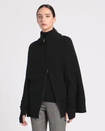 띠어리 럭스 Morbi Harry 케이프 가디건 블랙