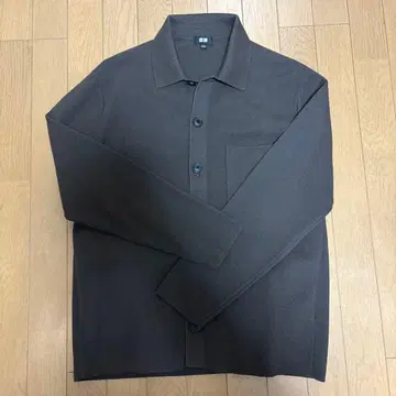 UNIQLO 밀라노 리브 셔츠 가디건 브라운