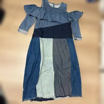 ASOS 데님풍 오프숄더 롱 원피스