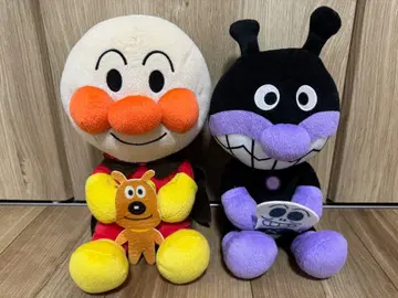 [ 새상품급 ] 호빵맨 세균맨 봉제 인형 2체 세트