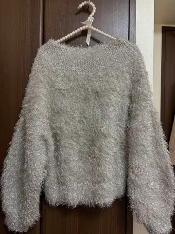 Mystrada 샤기 라메 니트 베이지