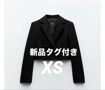 미사용 새상품 ZARA 블랙 크롭 테일러드 자켓 숏 기장 XS