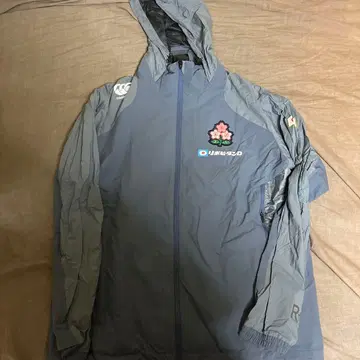 캐나다 국기 부착 후드 자켓 그레이