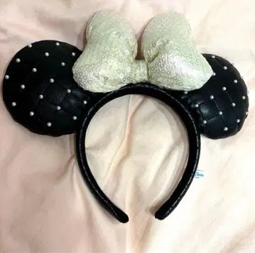 디즈니 머리띠 가죽 펄 퀼팅