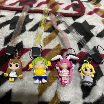 당시 물품 새상품급 데지캐릭터 스트랩 4개 세트 게이머즈 데지코 게마즈