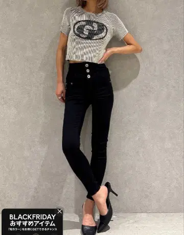 GYDA 하이웨스트 허리 크로스 스키니 팬츠